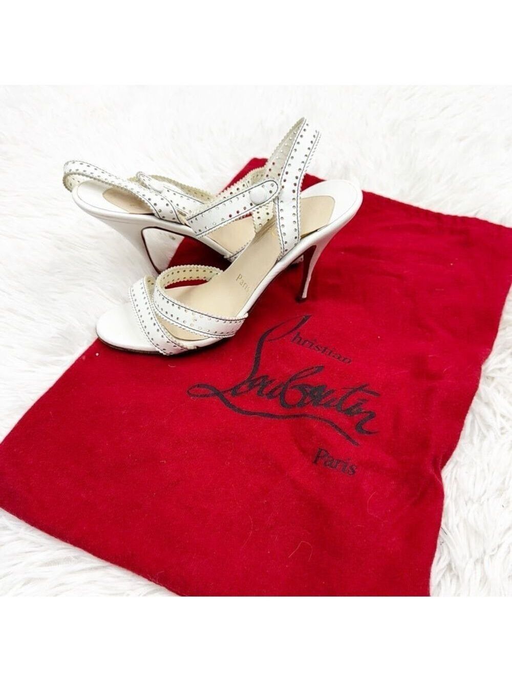 Christian Louboutin Perforated Strappy Heeled Sandals
